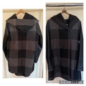 Lululemon Black Plaid Leather Trim All Afternoon Cardigan Wraps - OS